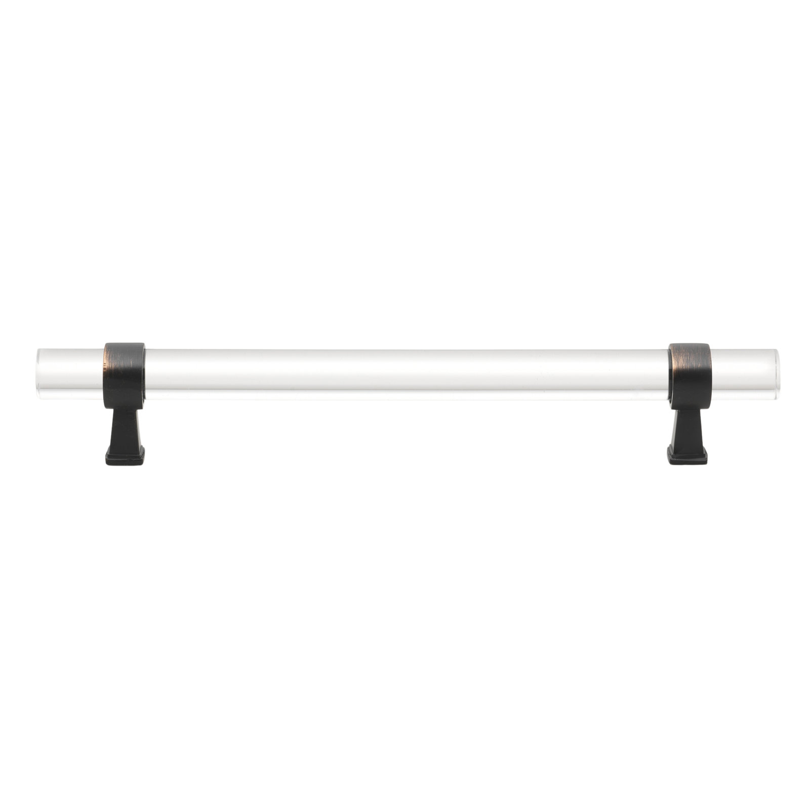 Center to Center Acrylic Bar Pull, Clear/Oil Rubbed Bronze, 6.25"