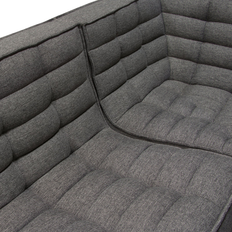 Marshall Grey Fabric 3-Piece Modular Sectional with Tufted Design