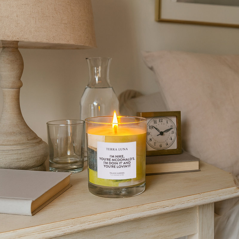 Bougie parfumée de jardin décoratif pour décoration de bibliothèque moderne - parfum relaxant pour table basse, salon ou chambre à coucher - 4 po, jaune et noir