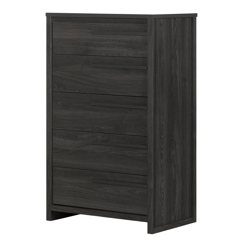 Lensky 5 Drawer 30.5'' W Chest, Black/Sturdy