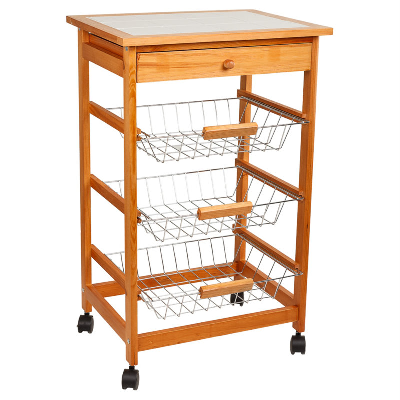 Larayna Wood Kitchen Cart