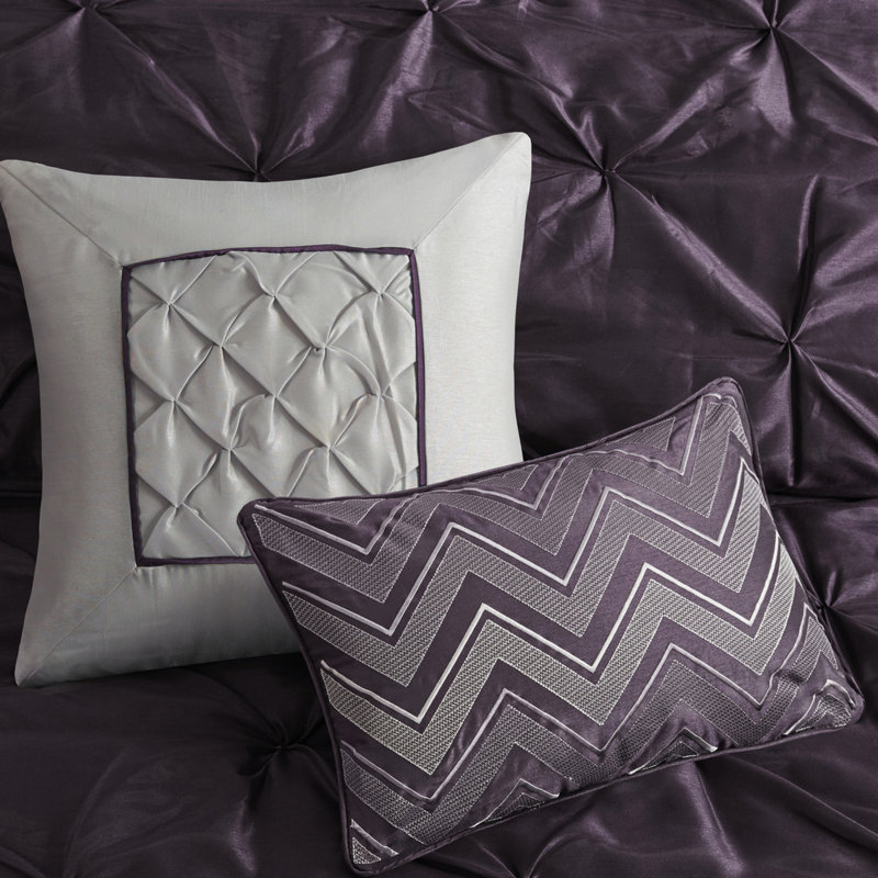 Ensemble d'édredon 7 pièces - Ensemble de literie pour chambre à coucher - Magnifique décoration intérieure, Prune