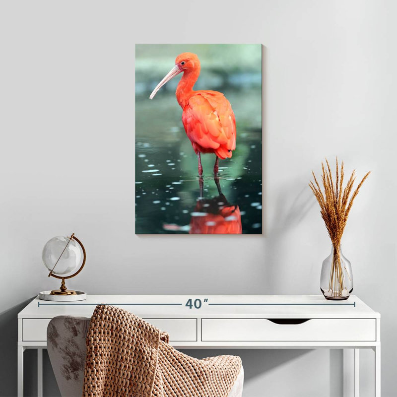Brampt Scarlet Ibis Bird, 24" H x 16" W