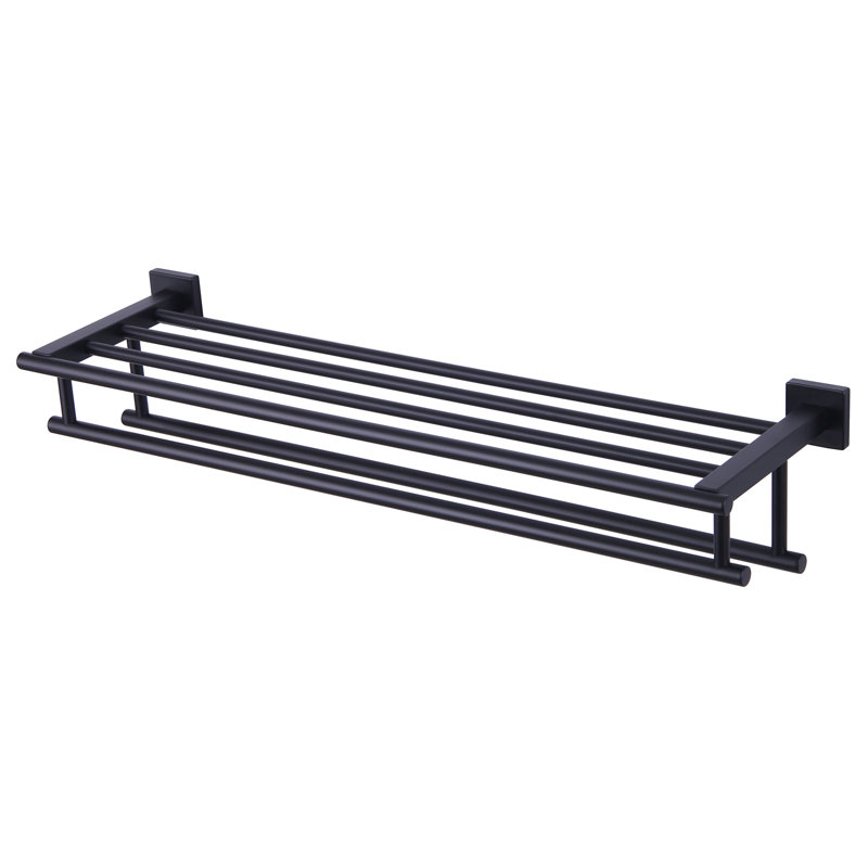 Porte-serviettes mural, Noir mat, H 5,13 po x l 27,56 po x P 7,9 po