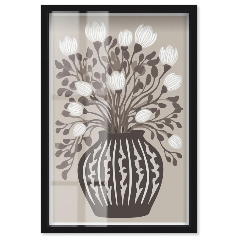 «Folk Art Floral I», reproduction d'art rétro par Art Remedy, H 25 po x l 17 po, Noir