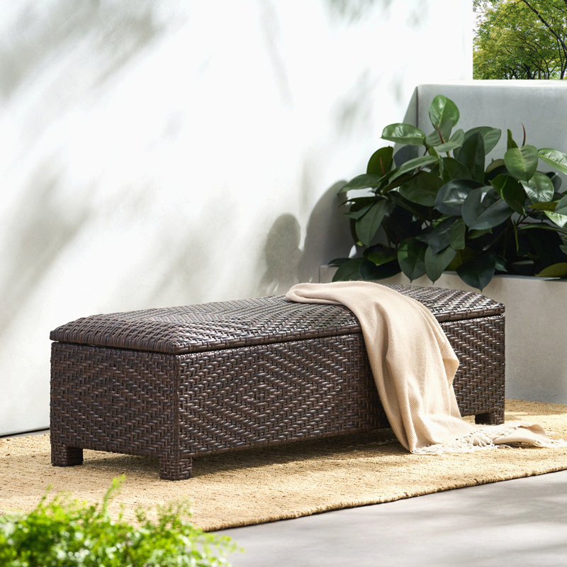 Banc de rangement en osier PE