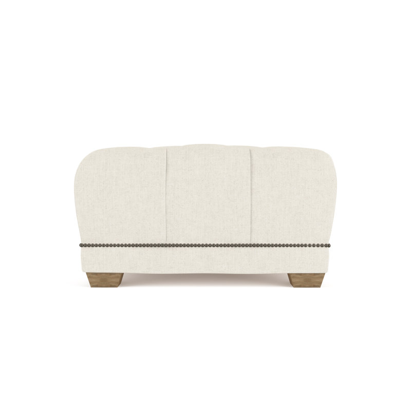 Hudson Ottoman, Box Weave Linen Alabaster, Weathered