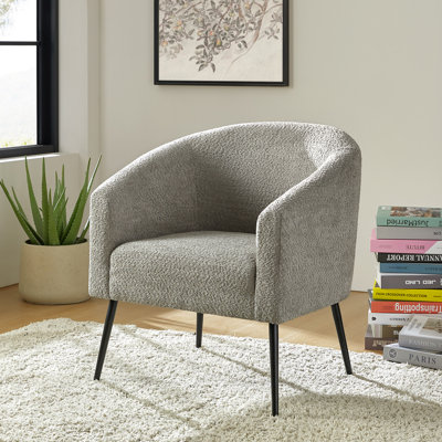 Cadie 27.5"W Modern Boucle Armchair with Metal Legs