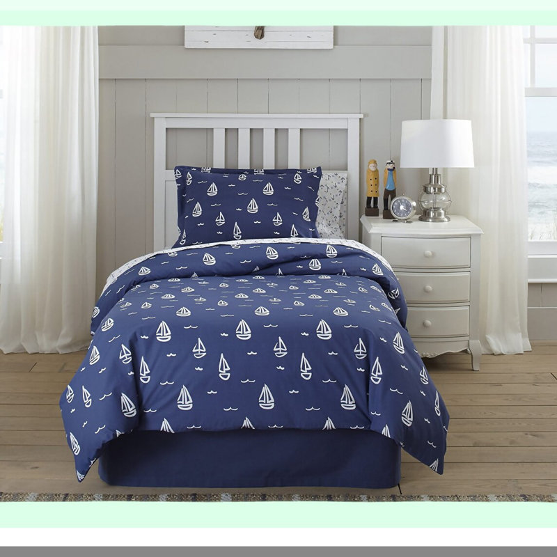 Ocean Breeze Twin Comforter Set - Nautical Percale Bedding for a Relaxing Sleep Experience at Sea