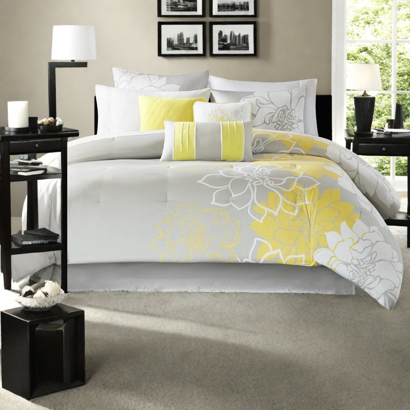 Premium Bedding Sets, Polyester Queen Floral Modern Home Comfort