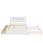 Grand lit plateforme en bois avec rangement à DEL, 2 tiroirs et 1 lit gigogne simple-114344356