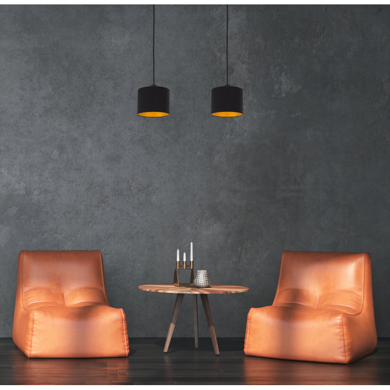 Marciella - Light Drum Pendant, Black, 21cm H x 54cm W, 2