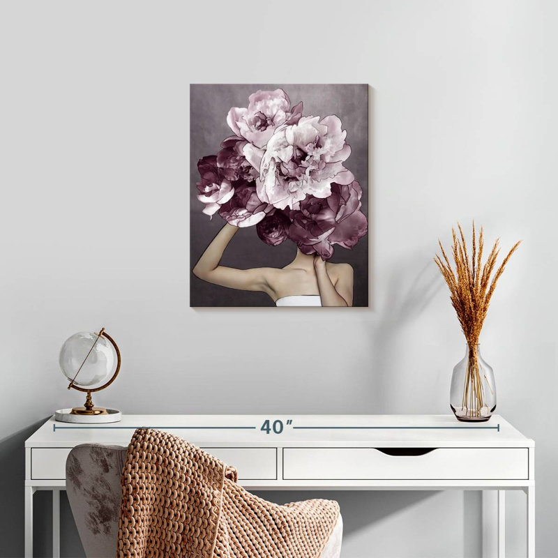 Lady Pivoine V, H 20 po x l 16 po x P 1,25 po