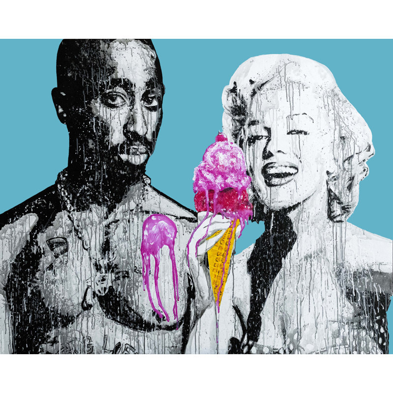 «Tupac Marilyn» par Pratikacha Muir, reproduction d'art sur toile tendue, H 15 po x l 18 po x P 1,5 po