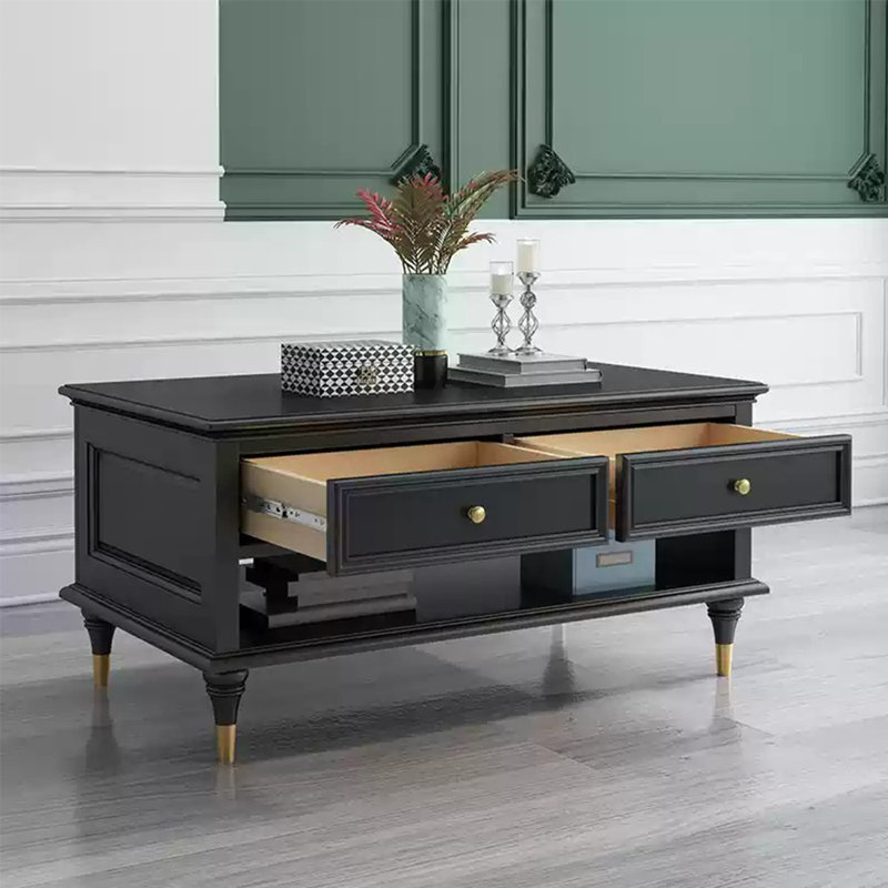 Table basse imperméable éco-peinte, Noir, noir, noir, noir, H 19,29 po x L 51,18 po x l 26,77 po