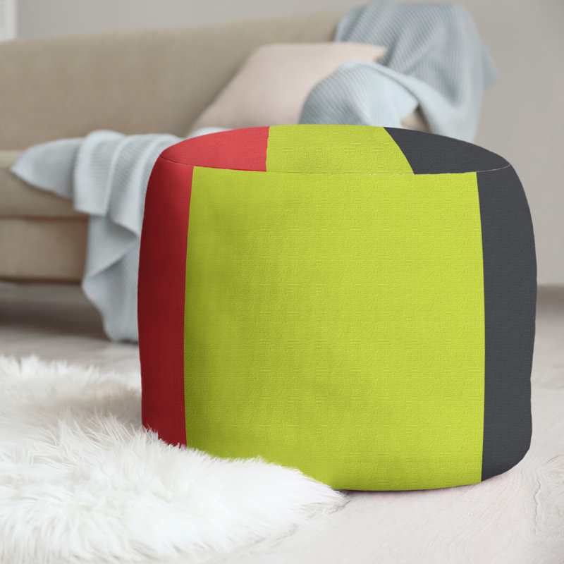 Repose-pieds repose-pieds rond 20,5" Atlanta, Rouge torche / vert volt / gris anthracite