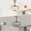 Ventilateur de plafond rétractable moderne de 38 po avec lumière DEL, haut-parleur Bluetooth, 3 vitesses, moteur silencieux, télécommande et contrôle des applications, lumière RVB