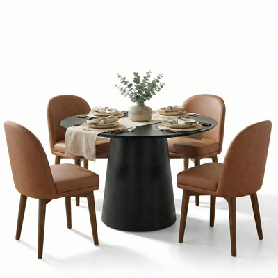 5-Piece Round Dining Table Set For 4