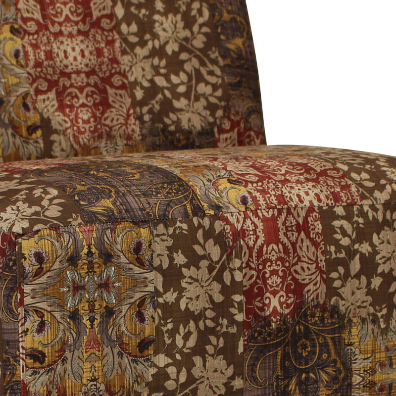 Fauteuil de chambre en polyester 28,25 po Zoe, Brun / or / rouge / bleu
