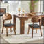 Elegant Walnut Solid Wood Dining Chairs with White PU Cushions, Hollowed Out Backrests for Comfort and Style-76551391