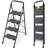 4 Step Ladder,Metal ladder,Folding Step Stool Pass 800 lbs Load Testing,Library Ladder,Decorative Kitchen Step Ladder