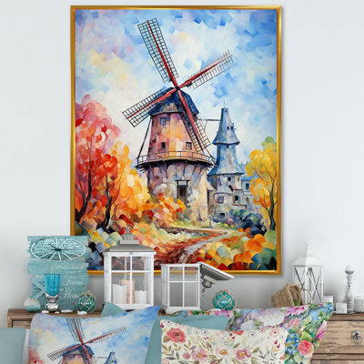 Fauvist Windmill Meadows III - Wind Turbines, art mural