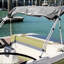 Bimini Enjyam Marine 4 arceaux pour bateaux - Toile enduite PU, armature en aluminium de 2,5 cm, 2 barres de support arrière réglables, 2 sangles, housse de rangement zippée, gris pâle, 2,44 m (L) x 1,37 m (H) x 2,31-2,44 m (l)-135966621