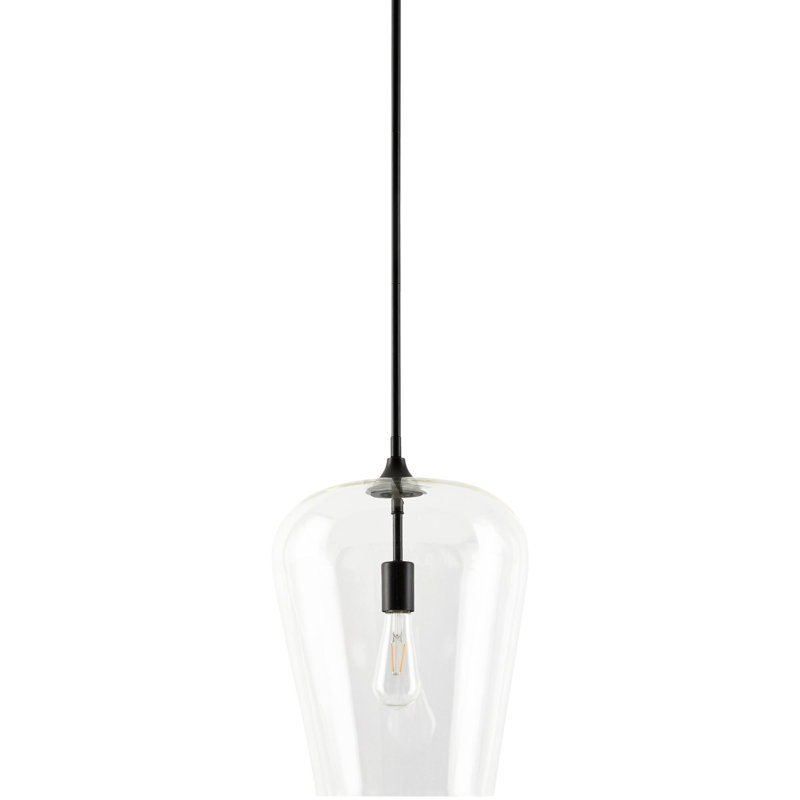 Luminaire suspendu Yueva, H 15 po x l 12 po x P 12 po, Clair, Laiton