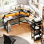 L-Shaped Metal Base Computer Desk