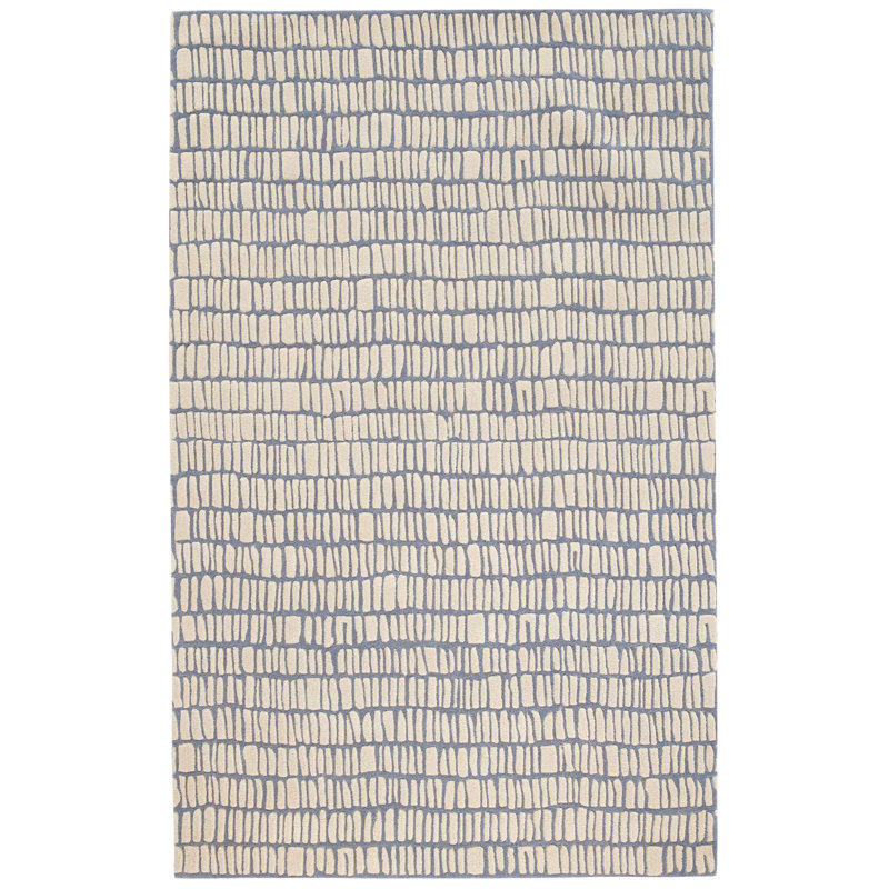 Roark Pewter Blue Hand Tufted Wool Rug, Rectangle 5' x 8'