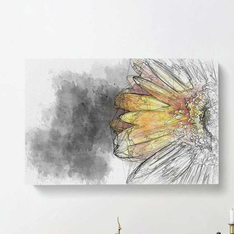 A Beautiful Yellow Flower In Abstract - Wrapped Canvas Print, 35cm H x 50cm W x 3cm D