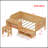 Wooden Daybed With Storage Shelves And Lockers, Multi-Functional Bed With Study Desk And Matching Stool, Natural