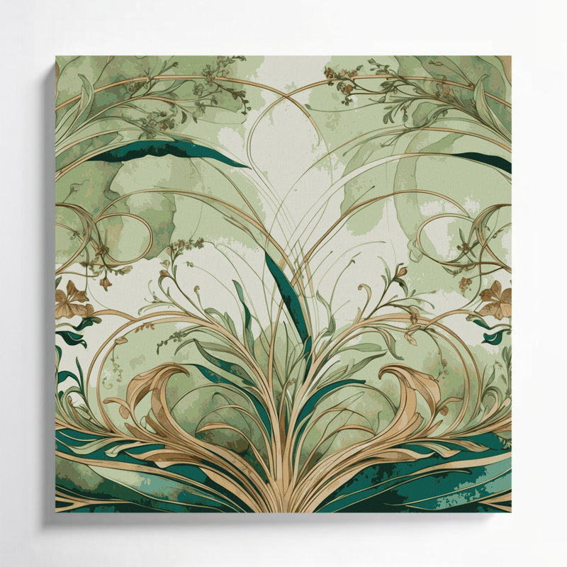 Art mural sur toile Botanical Art Nouveau, H 12 po x l 12 po