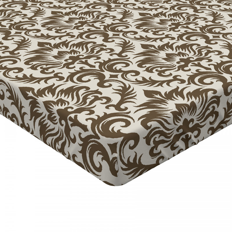 Microfiber Damask Fitted Sheet, Twin Fitted Sheet