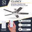Ventilateur de plafond 52 po avec lumière DEL Clancy-1381440958