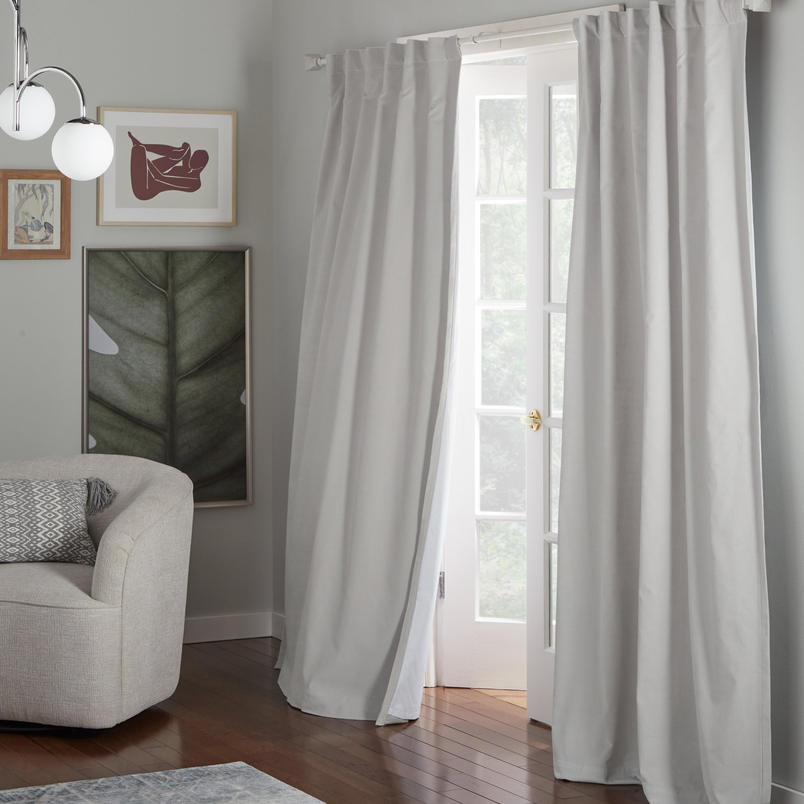 Vincenzo Blackout Curtain, Gray, 52" W x 84" L