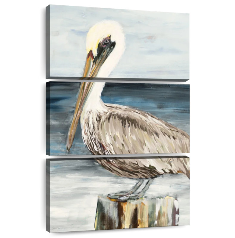 Brampt Muted Perched Pelican, 74" H x 28" W