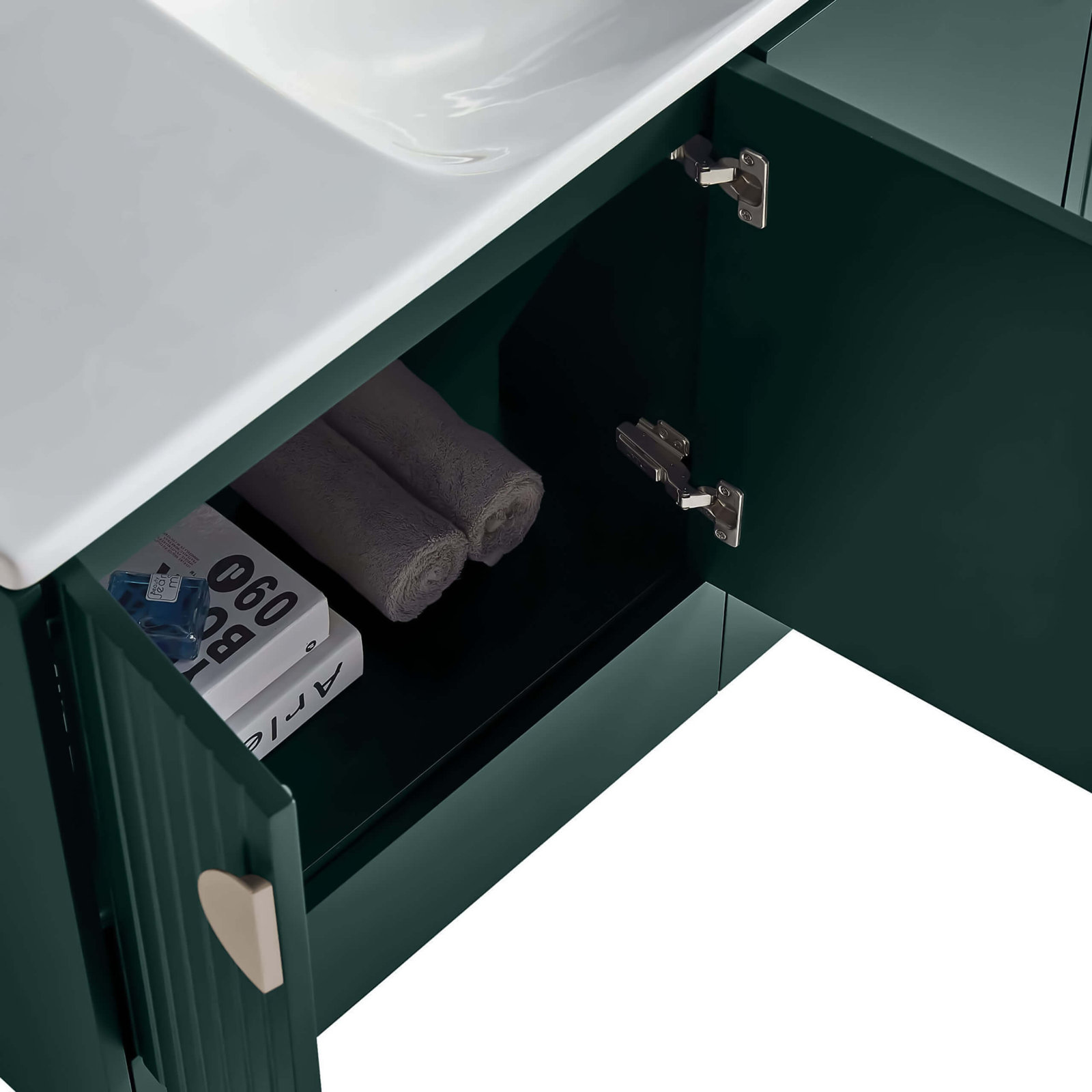 Saimah 47.25'' Double Bathroom Vanity, Green, Satin Nickel