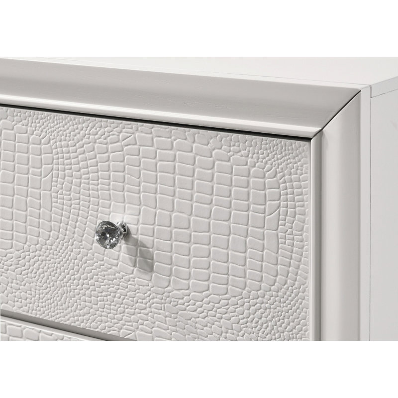 Commode à sept tiroirs de style moderne avec poignée en faux cristal pour chambre à coucher, commode de rangement pour chambre à coucher pour la maison