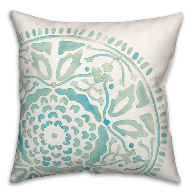 Housse et insert de coussin extérieur d'extérieur, Bleu, Floral 5