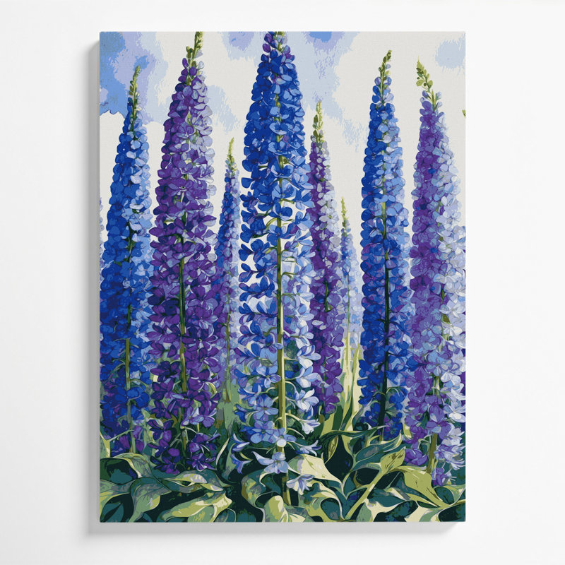 "Watercolor Botanical 37", art mural sur toile grise, H 8 po x l 10 po