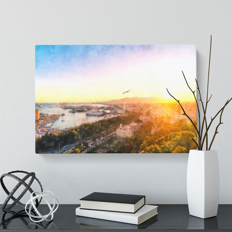 Malaga Skyline In Spain - Wrapped Canvas, 40cm H x 60cm W x 3cm D