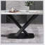Table de salle à manger moderne en pierre artificielle moderne avec pieds en métal noir Pandora-411015903-411015896