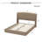 Upholstered Bed Frame With Wingback Headboard,Low Profile Platform Bed With Padded Headboard-1591434092
