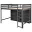 Lit mezzanine double gris avec 8 tablettes ouvertes et - Économie d'espace pour les dortoirs-869324419