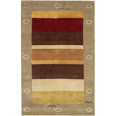 Aadi Hand-Knotted Wool Yellow/Brown/Red Area Rug