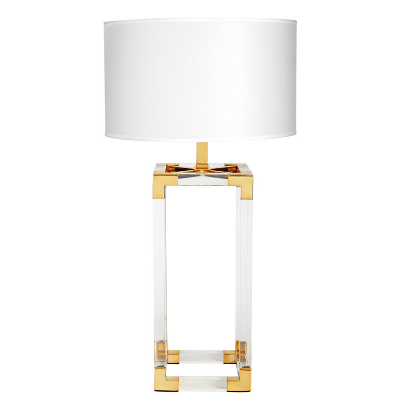 Jacques Column Table Lamp - Clear/Brass