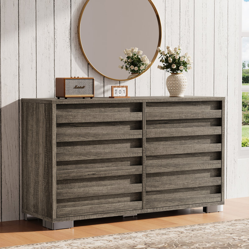 Commode 6 tiroirs Farmhouse, Gris rustique