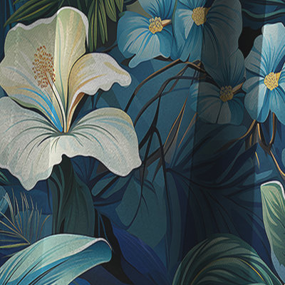 Rideau floral occultant Twilight Oasis - motif floral - 1 panneau