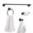 5-Piece All-In-One Dark Bronze Bathroom Kit With 24" 3-Light Vanity Light And Seeded Glass Shades